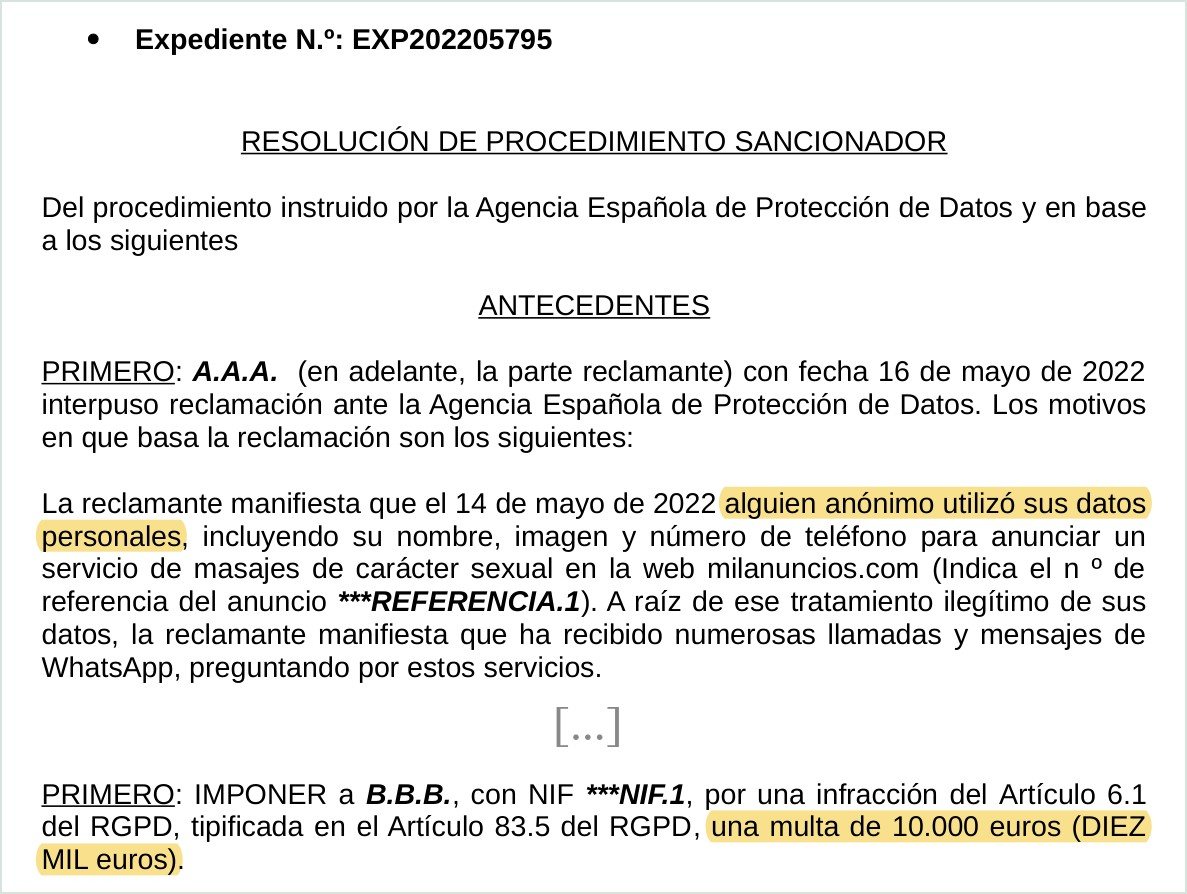 Resolución de la AEPD PS/00575/2022