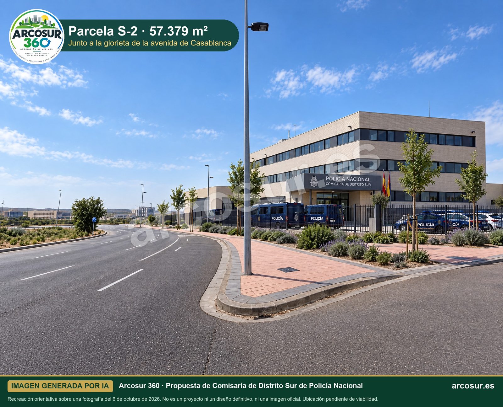 Recreación de la entrada de una comisaría en la parcela S-2