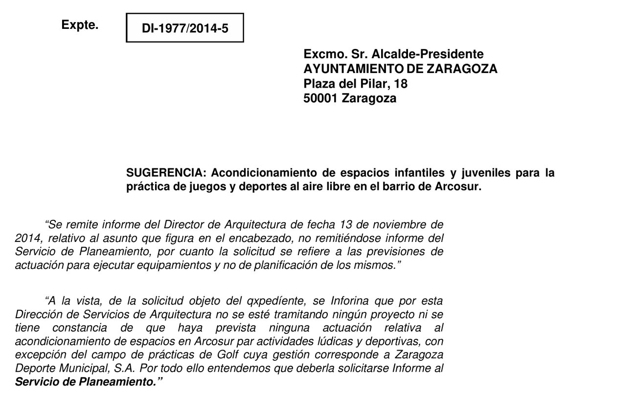 Documento 4 · El informe municipal de 2014, citado por el Justicia